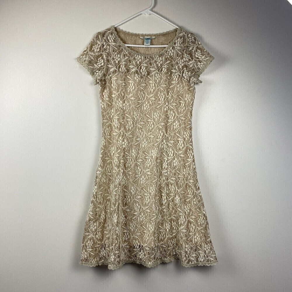 Sundance Ecru Sweetheart Lace Dress Cream Bachlorette Bride Boho Womens Size S